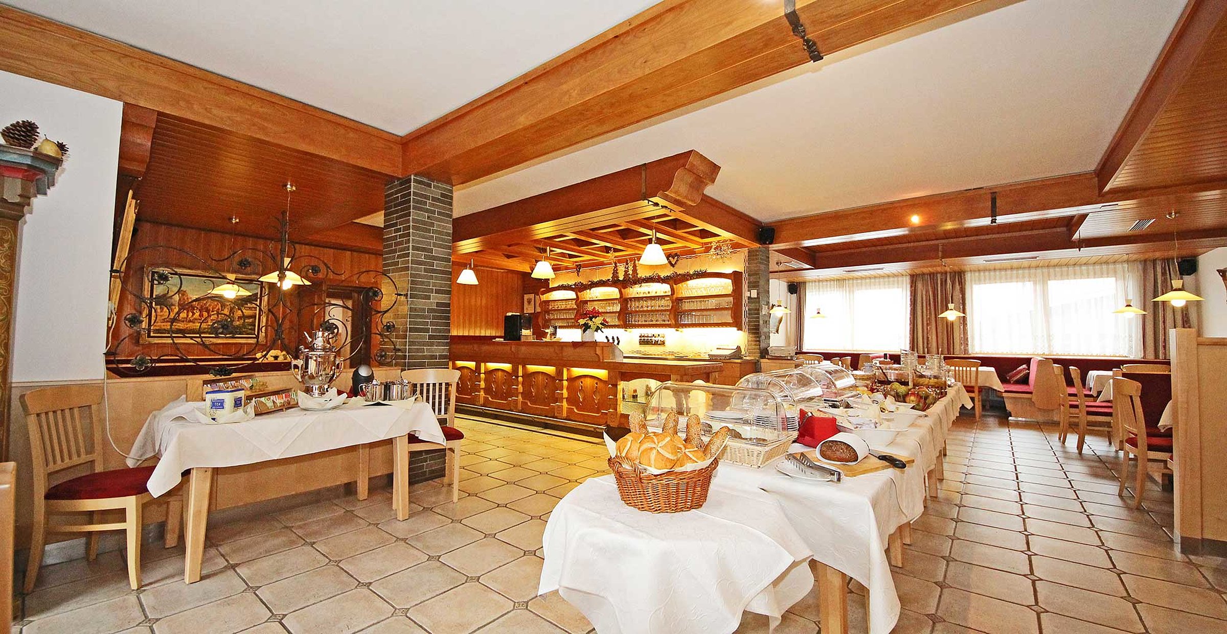 Speisesaal im Gasthof Rose in Virgen