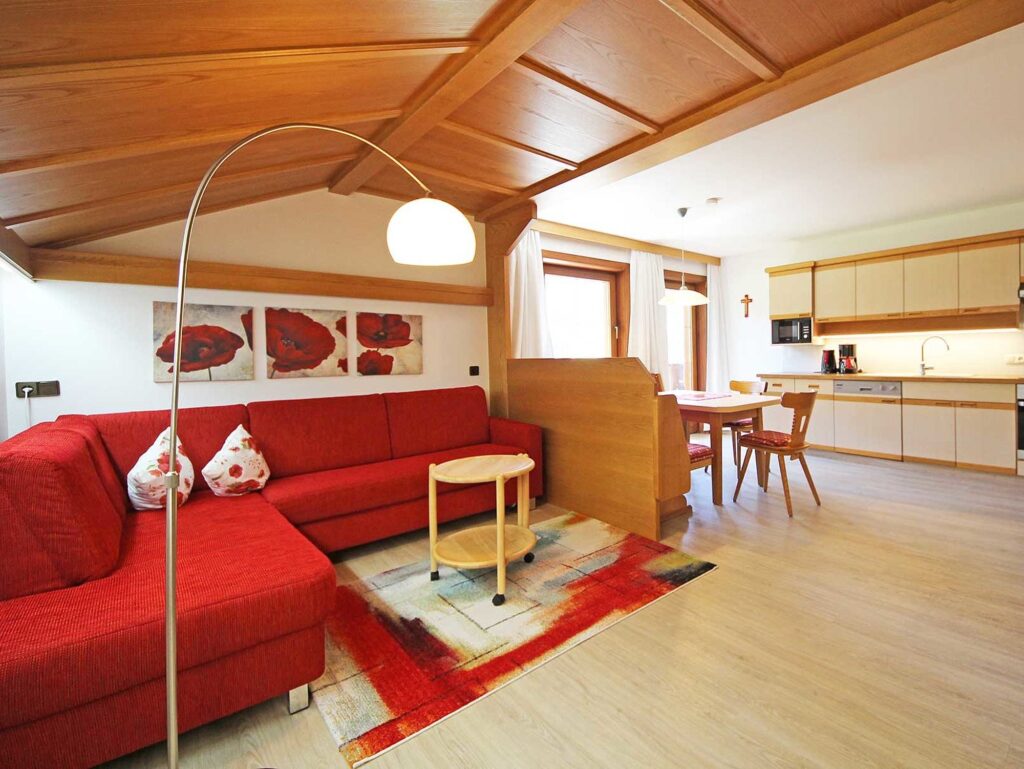 Living room & kitchen in our holiday apartment