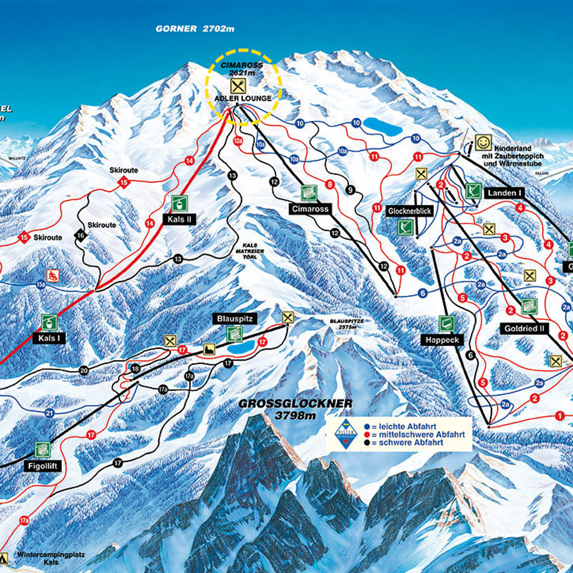 Piste map of the Großglockner Resort Kals-Matrei ski area